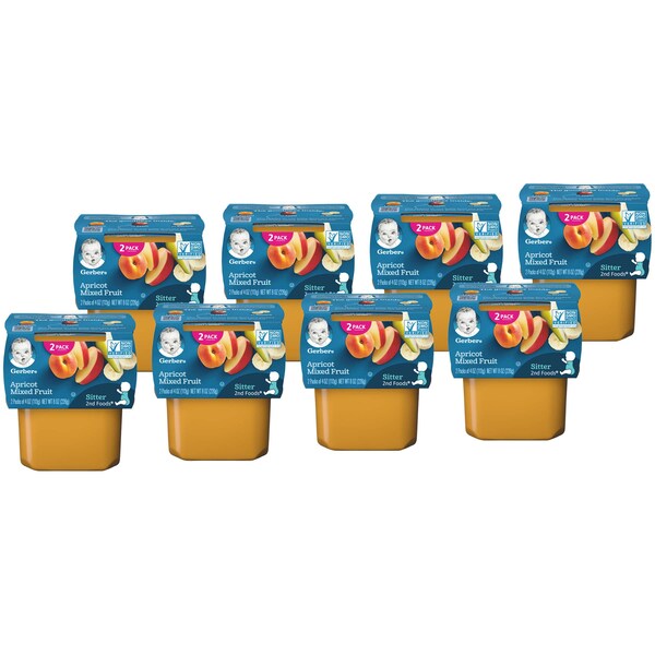 Gerber 2nd Foods Apricot Mixed Fruit Baby Food 4 oz., PK16